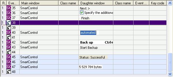 Automated software testing - table of actions